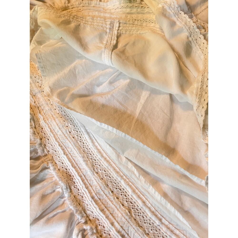 American Eagle white cotton lace ruffle maxi skirt cottage prairie Western Sm. - Picture 7 of 7